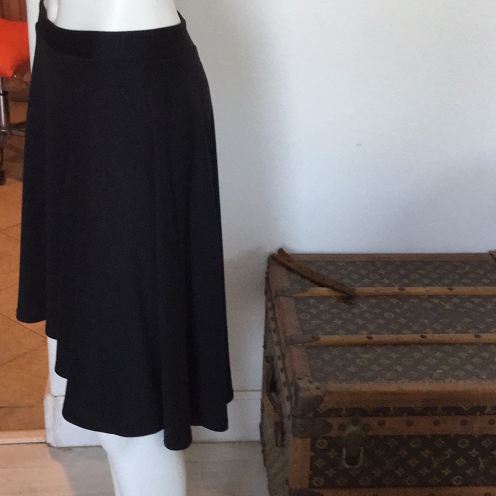 Anthropologie Tea n Rose black high low skirt